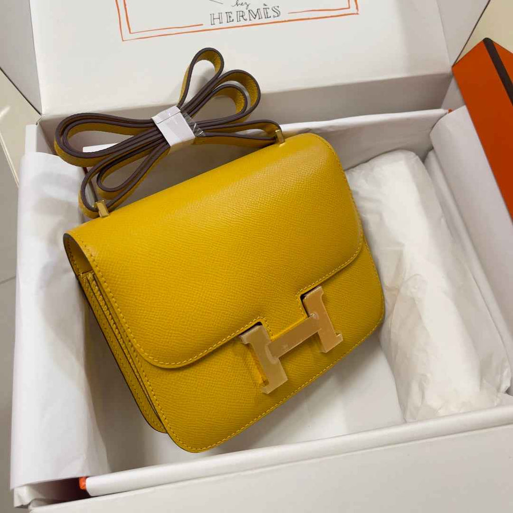 Hermes Constance Bag 19 Yellow Epsom Leather Gold H083919 - Default Title - View 3