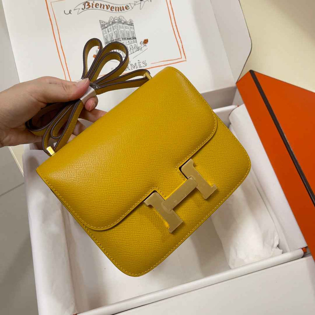 Hermes Constance Bag 19 Yellow Epsom Leather Gold H083919 - Default Title - View 2