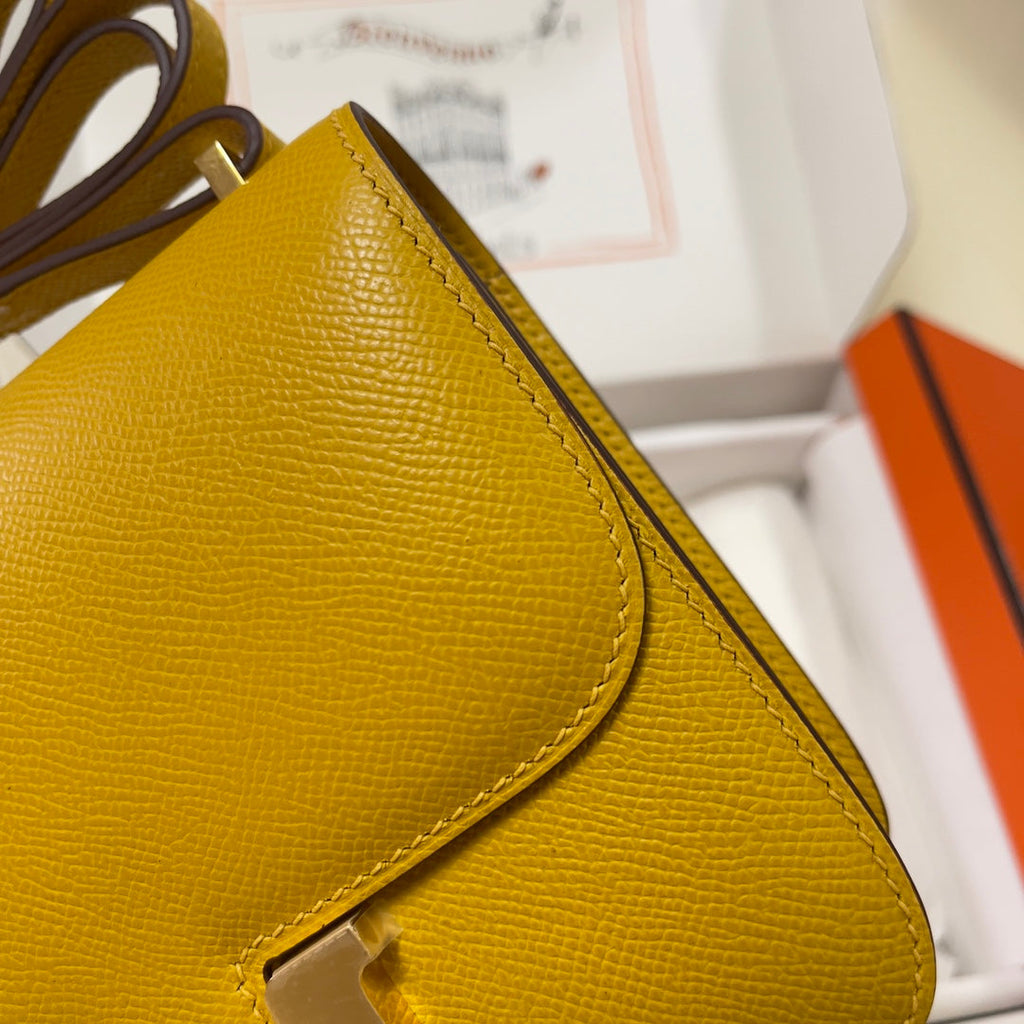 Hermes Constance Bag 19 Yellow Epsom Leather Gold H083919 - Default Title - View 5