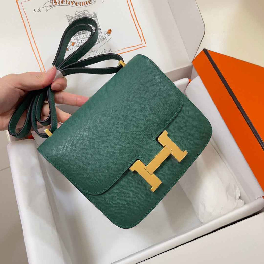 Hermes Constance Bag 19 Dark Green Epsom Leather Gold H083928 - Default Title - View 2