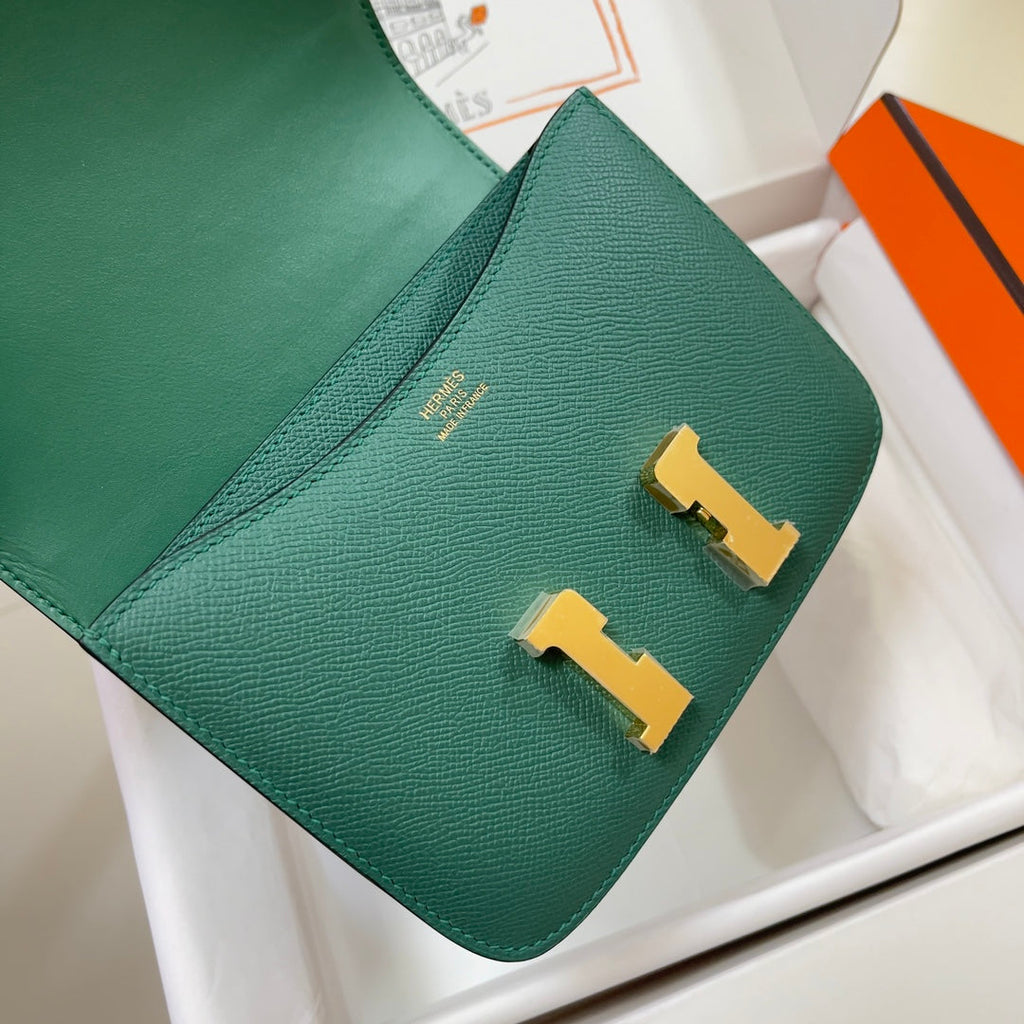 Hermes Constance Bag 19 Dark Green Epsom Leather Gold H083928 - Default Title - View 6