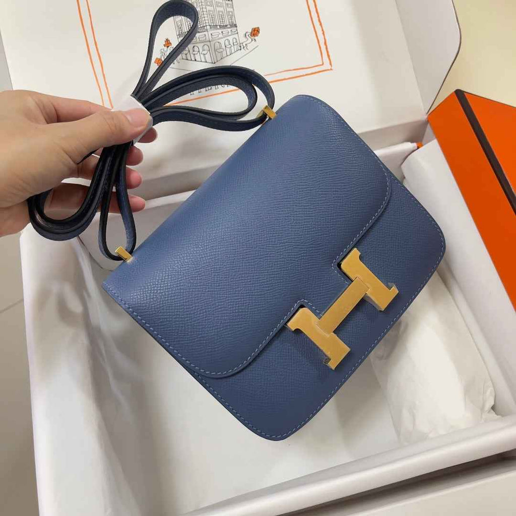 Hermes Constance Bag 19 Dark Purple Epsom Leather Gold H0839313 - Default Title - View 2