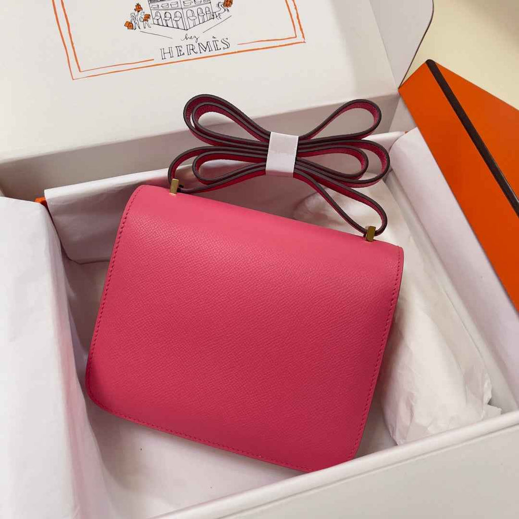 Hermes Constance Bag 19 Dark Pink Epsom Leather Gold H0839314 - Default Title - View 4