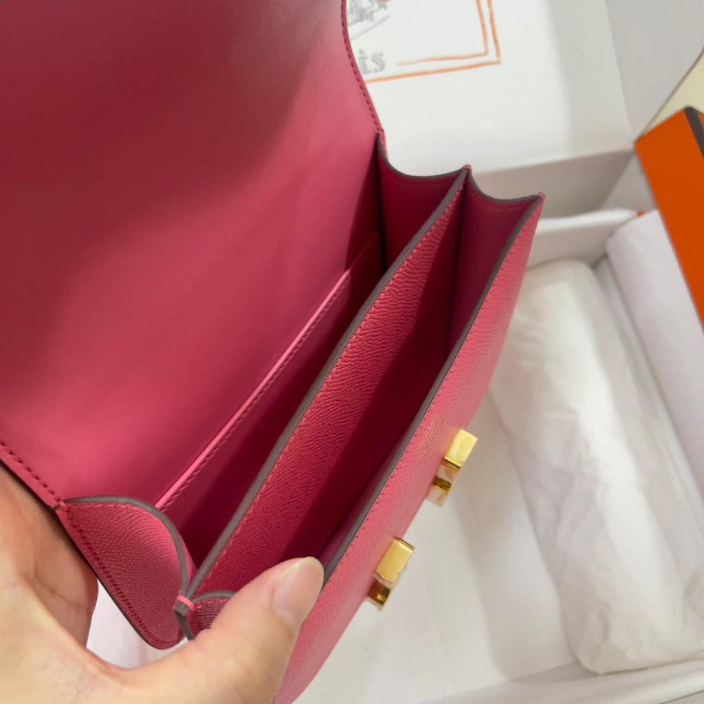 Hermes Constance Bag 19 Dark Pink Epsom Leather Gold H0839314 - Default Title - View 5