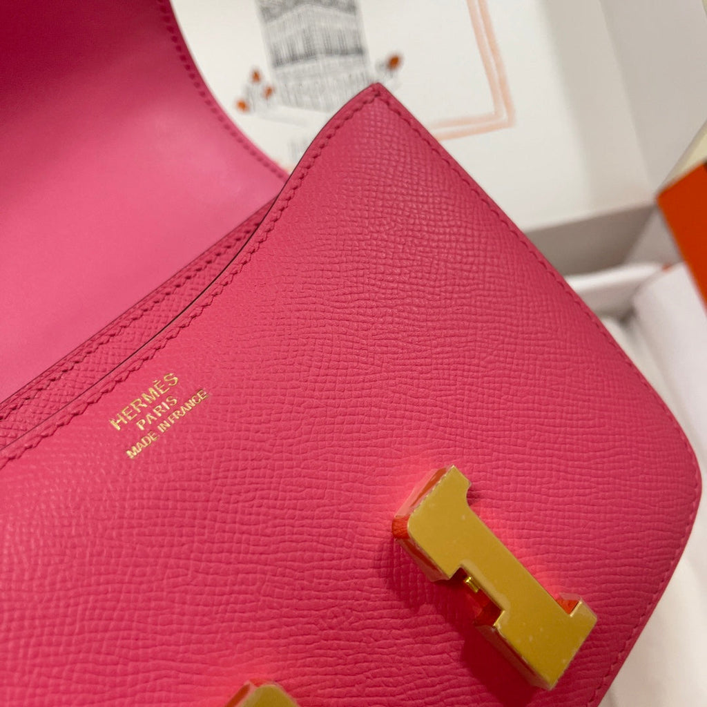 Hermes Constance Bag 19 Dark Pink Epsom Leather Gold H0839314 - Default Title - View 7