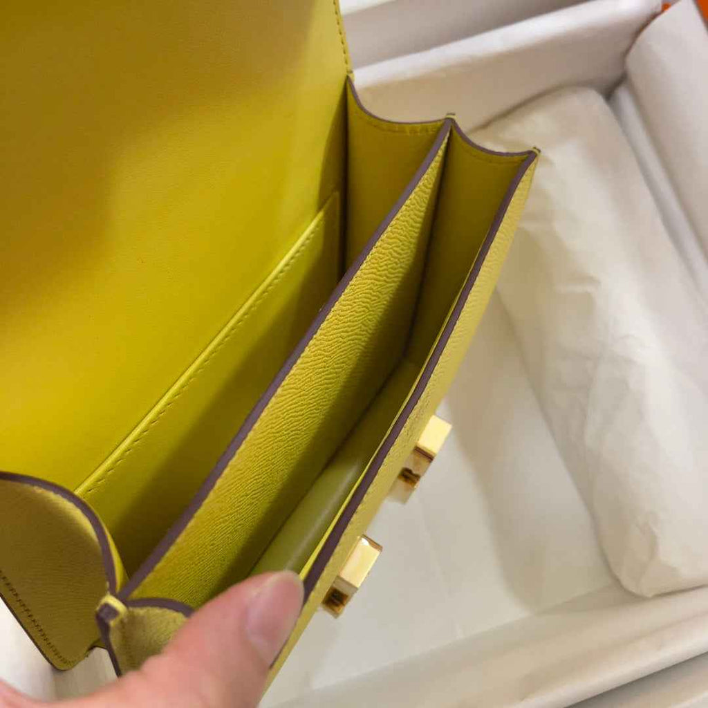 Hermes Constance Bag 19 Lemon Yellow Epsom Leather Gold H0839332 - Default Title - View 4