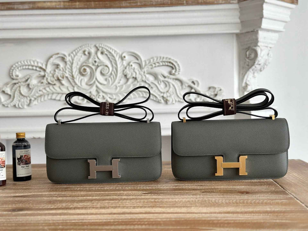 Hermès Constance bag in Dark Gray Epsom leather H382690 - Gold - View 1