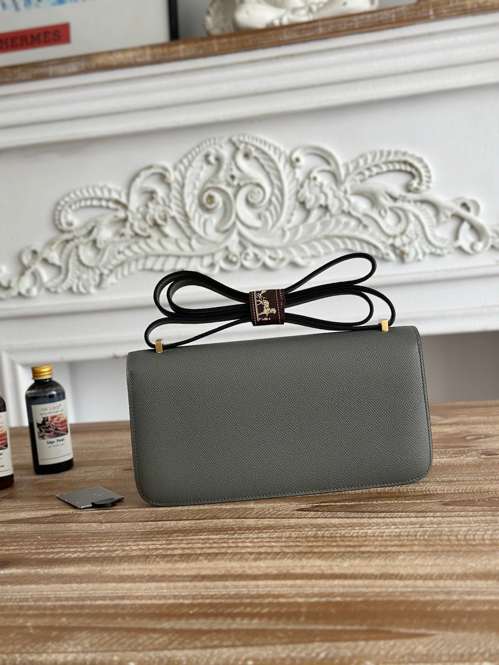 Hermès Constance bag in Dark Gray Epsom leather H382690 - Gold - View 5