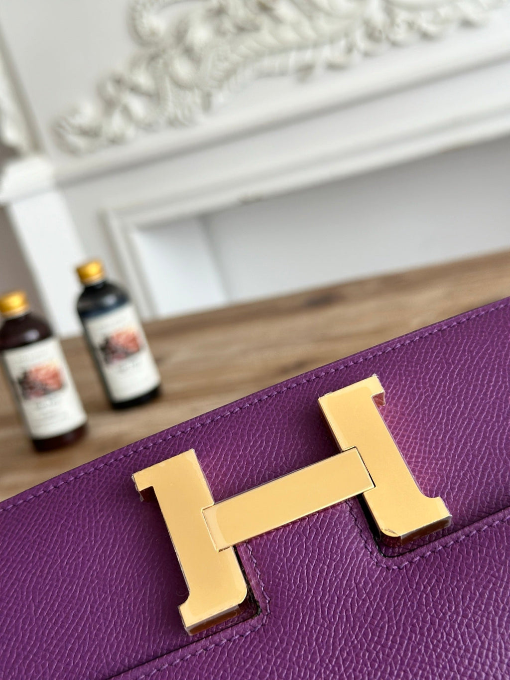 Hermès Constance bag in Purple Epsom leather H382698 - Gold - View 8