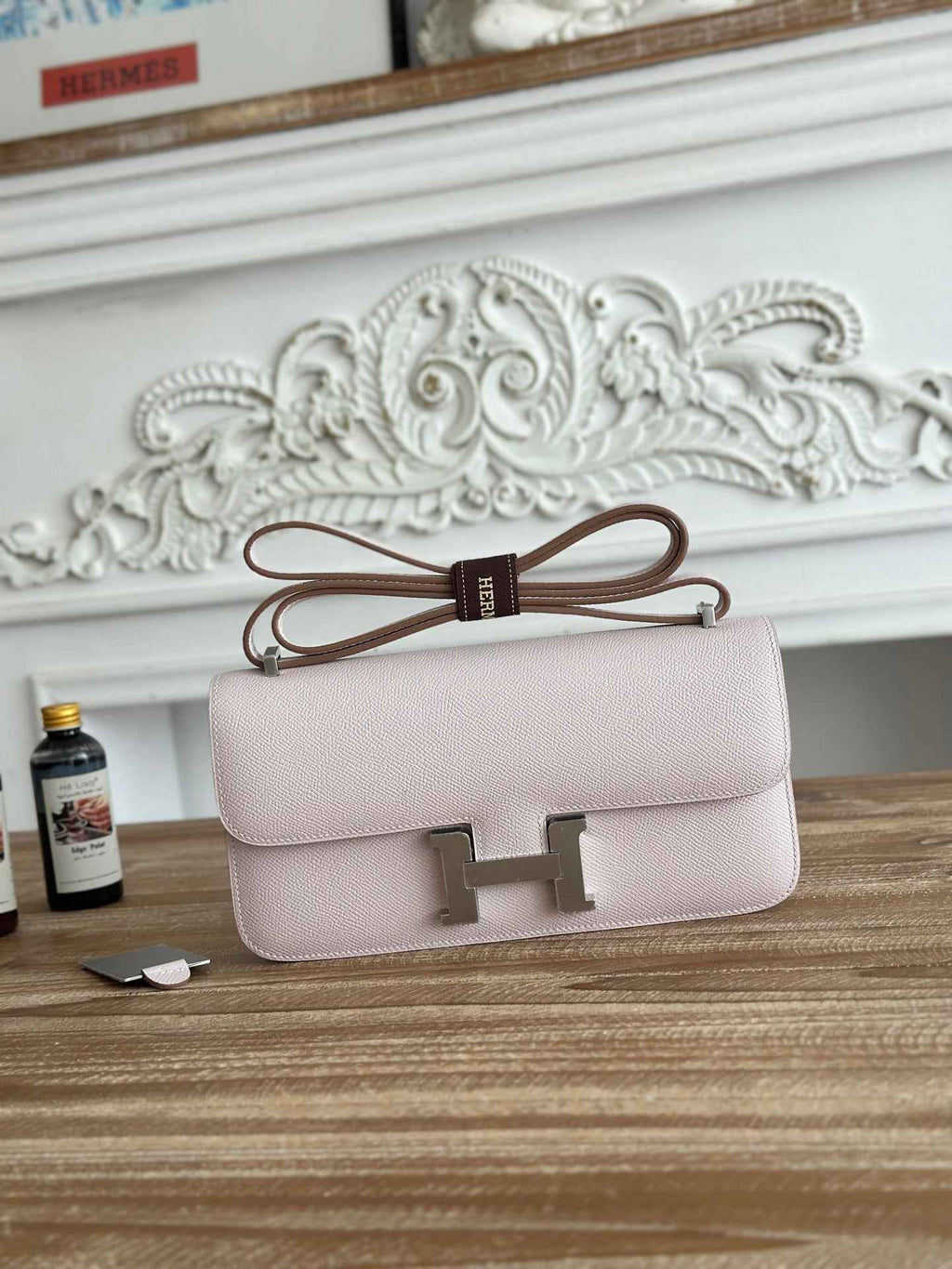 Hermès Constance bag in Light Pink Epsom leather H382653 - Gold - View 3