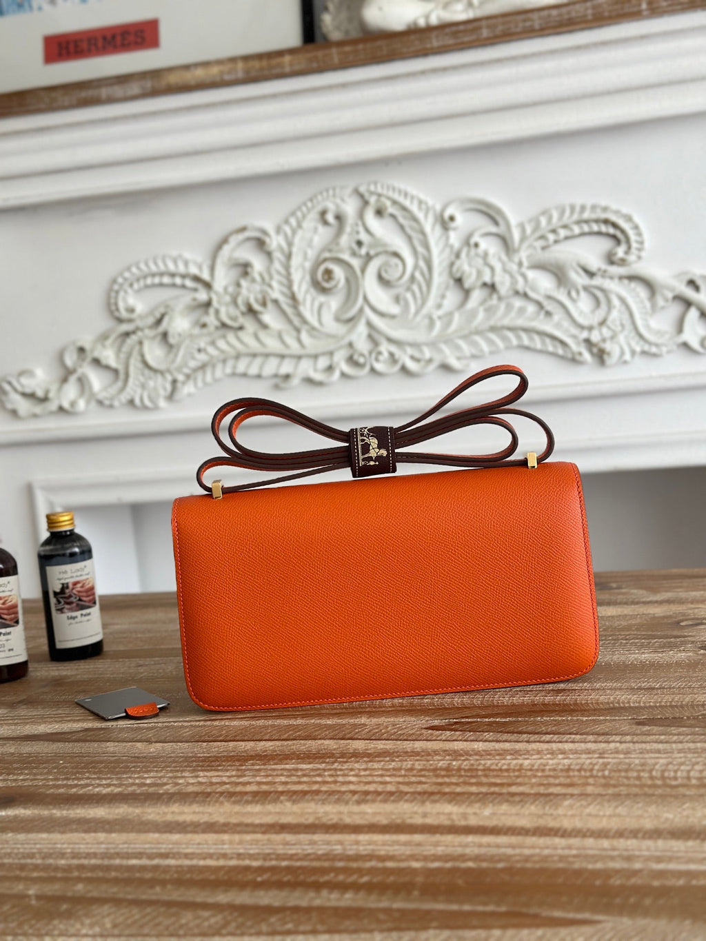 Hermès Constance bag in Orange Epsom leather H382699 - Gold - View 5