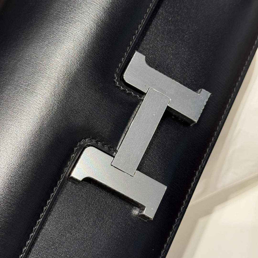 Hermes Constance Box Black Leather Silver hardware H282681 - Default Title - View 4