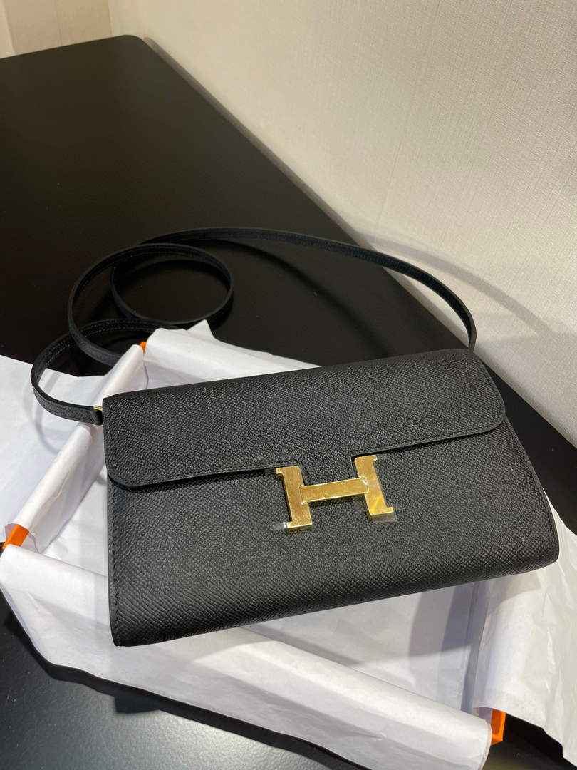 Hermes Constance Long To Go wallet H080126 Black Gold - Default Title - View 3