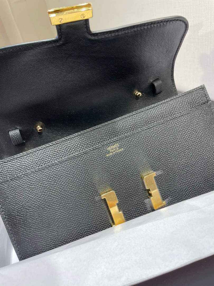 Hermes Constance Long To Go wallet H080126 Black Gold - Default Title - View 4