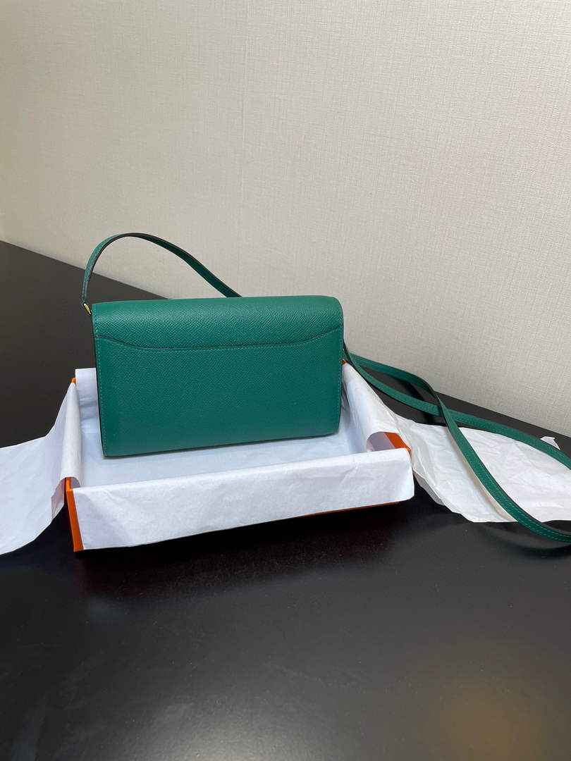 Hermes Constance Long To Go wallet H080126 green gold - Default Title - View 3