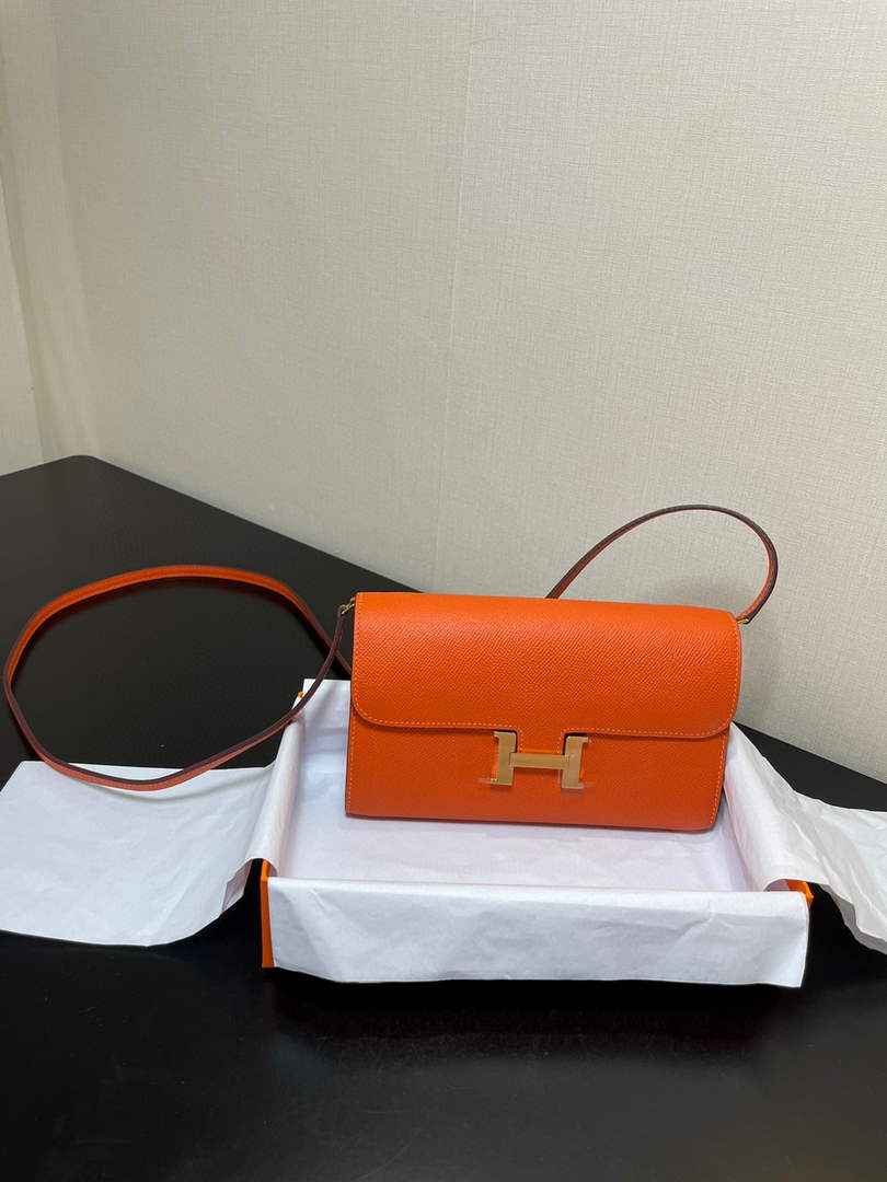 Hermes Constance Long To Go wallet H080126 Orange gold - Default Title - View 1