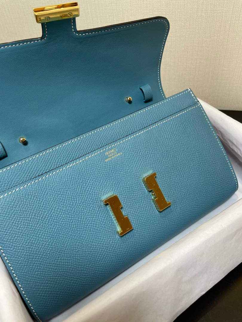 Hermes Constance Long To Go wallet H080126 Sky Blue Gold - Default Title - View 3