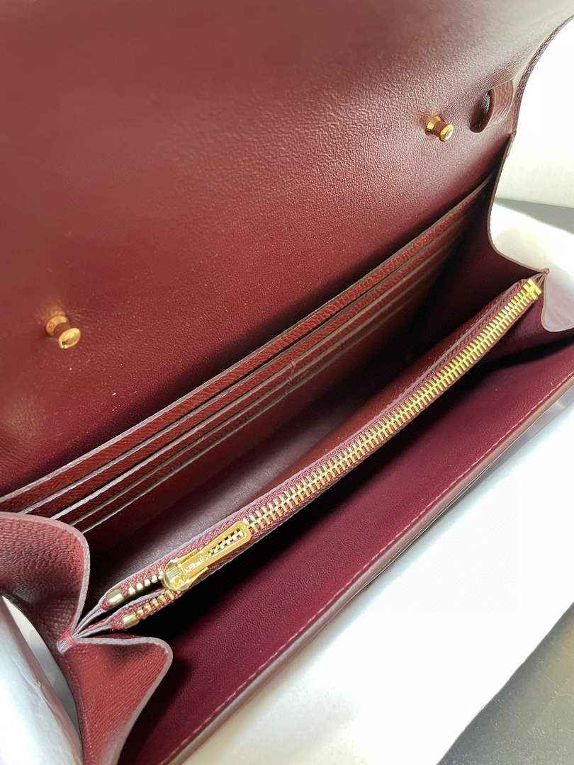 Hermes Constance Long To Go wallet H080126 wine red gold - Default Title - View 4