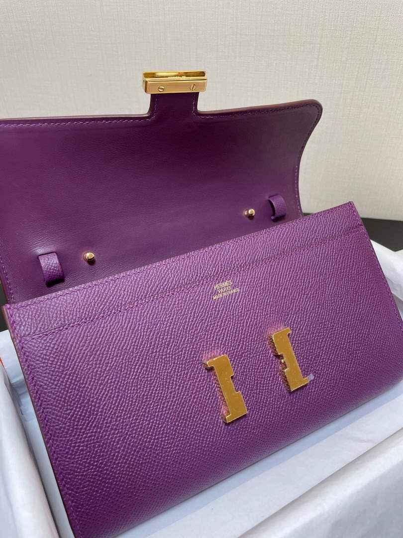 Hermes Constance Long To Go wallet H080126 Purple Gold - Default Title - View 4