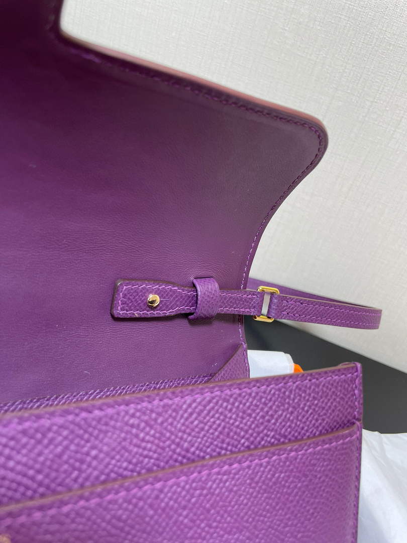 Hermes Constance Long To Go wallet H080126 Purple Gold - Default Title - View 7