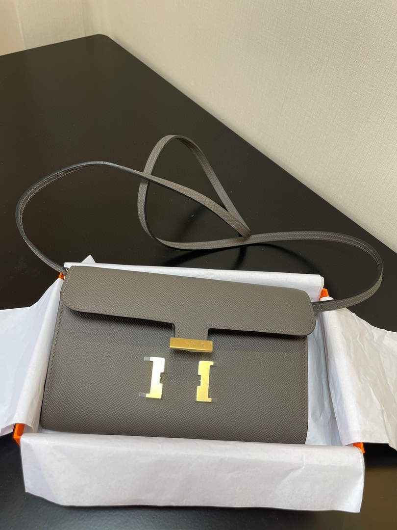 Hermes Constance Long To Go wallet H080126 dark gray gold - Default Title - View 3