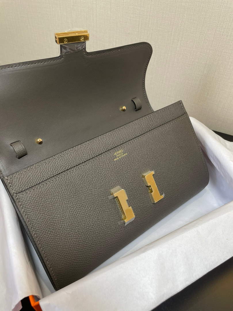 Hermes Constance Long To Go wallet H080126 dark gray gold - Default Title - View 4