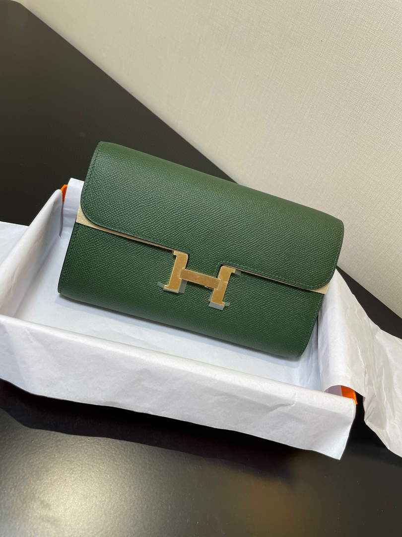 Hermes Constance Long To Go wallet H080126 dark green gold - Default Title - View 2