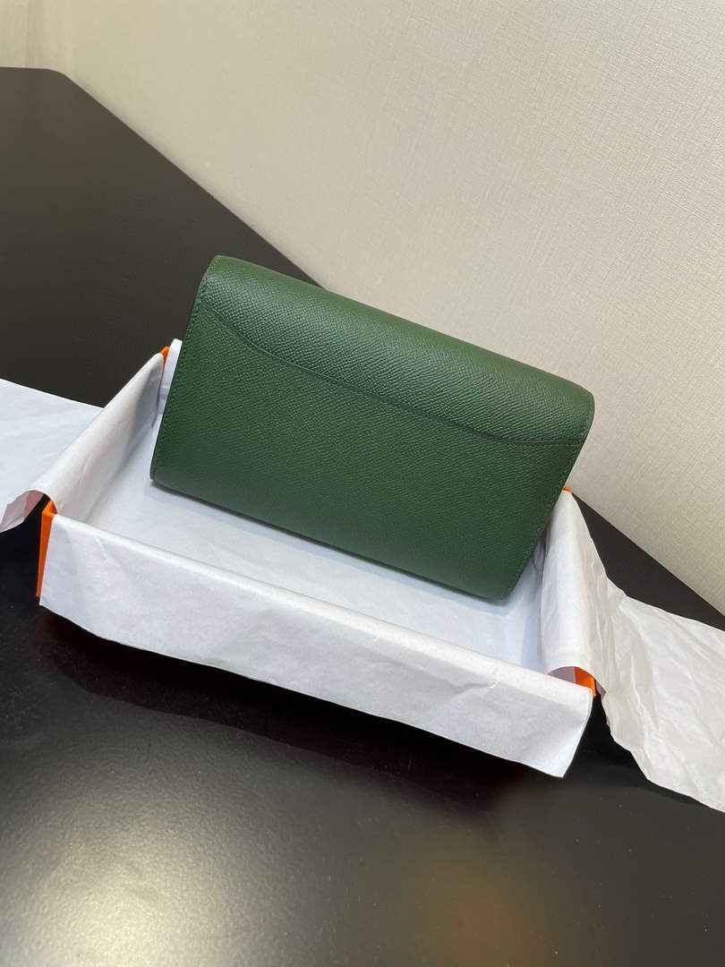 Hermes Constance Long To Go wallet H080126 dark green gold - Default Title - View 3