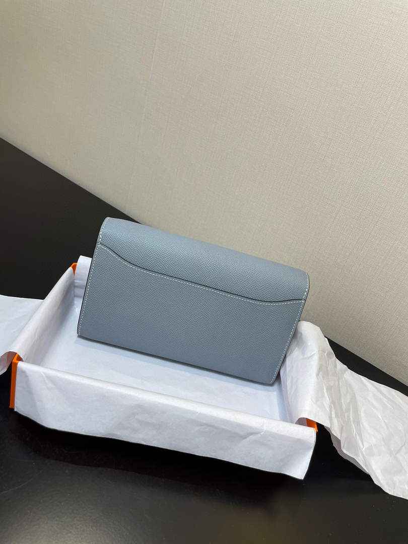 Hermes Constance Long To Go wallet H080126 Light blue gold - Default Title - View 3