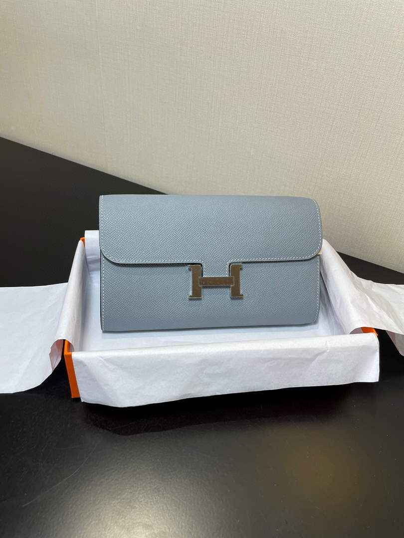 Hermes Constance Long To Go wallet H080126 Light blue gold - Default Title - View 4