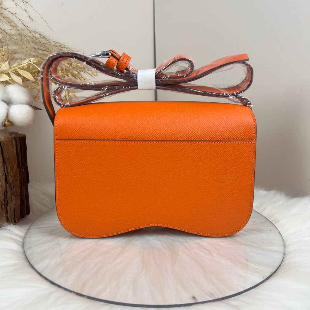 Hermès Della Cavalleria Elan Bag in Orange Epsom Calfskin Silver Hardware - Default Title - View 3