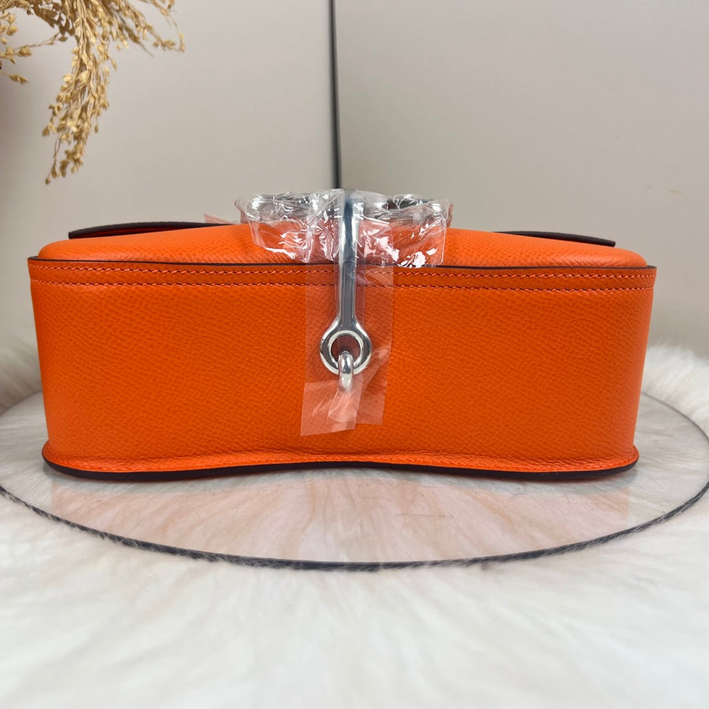 Hermès Della Cavalleria Elan Bag in Orange Epsom Calfskin Silver Hardware - Default Title - View 7