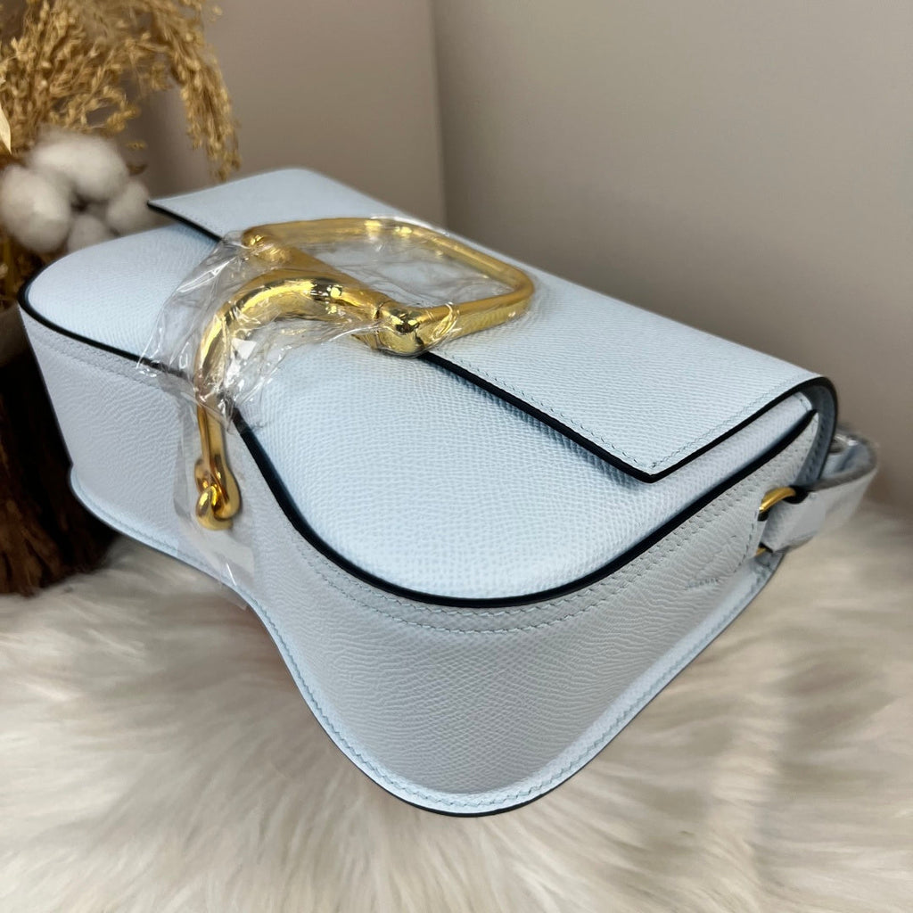 Hermès Della Cavalleria Elan Bag in Light Blue Epsom Calfskin Gold Hardware - Default Title - View 8
