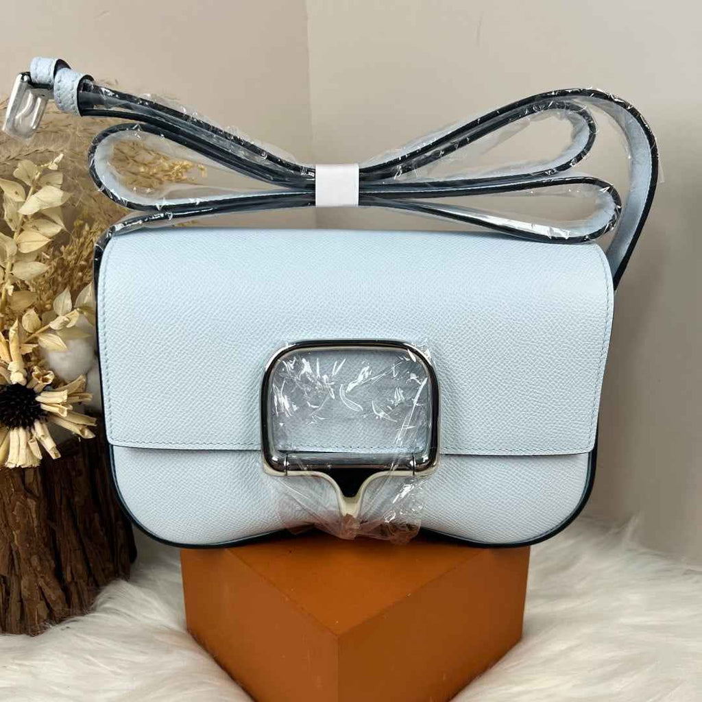 Hermès Della Cavalleria Elan Bag in Light Blue Epsom Calfskin Silver Hardware - Default Title - View 1