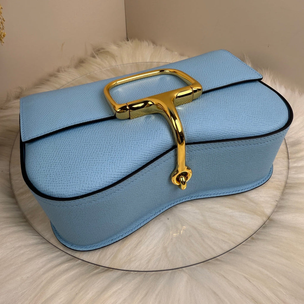 Hermès Della Cavalleria Elan Bag in Blue Epsom Calfskin Gold Hardware - Default Title - View 8