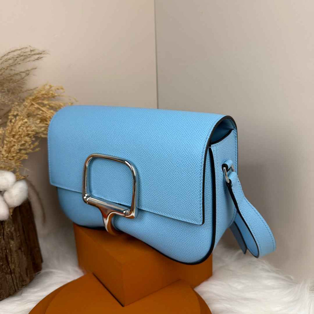 Hermès Della Cavalleria Elan Bag in Blue Epsom Calfskin Silver Hardware - Default Title - View 2