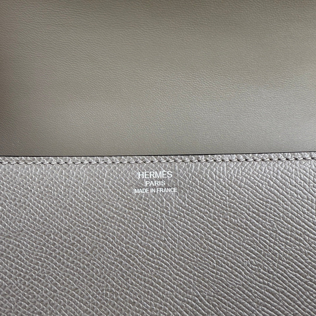 Hermès Della Cavalleria Elan Bag in Dark Gray Epsom Calfskin Silver Hardware - Default Title - View 5