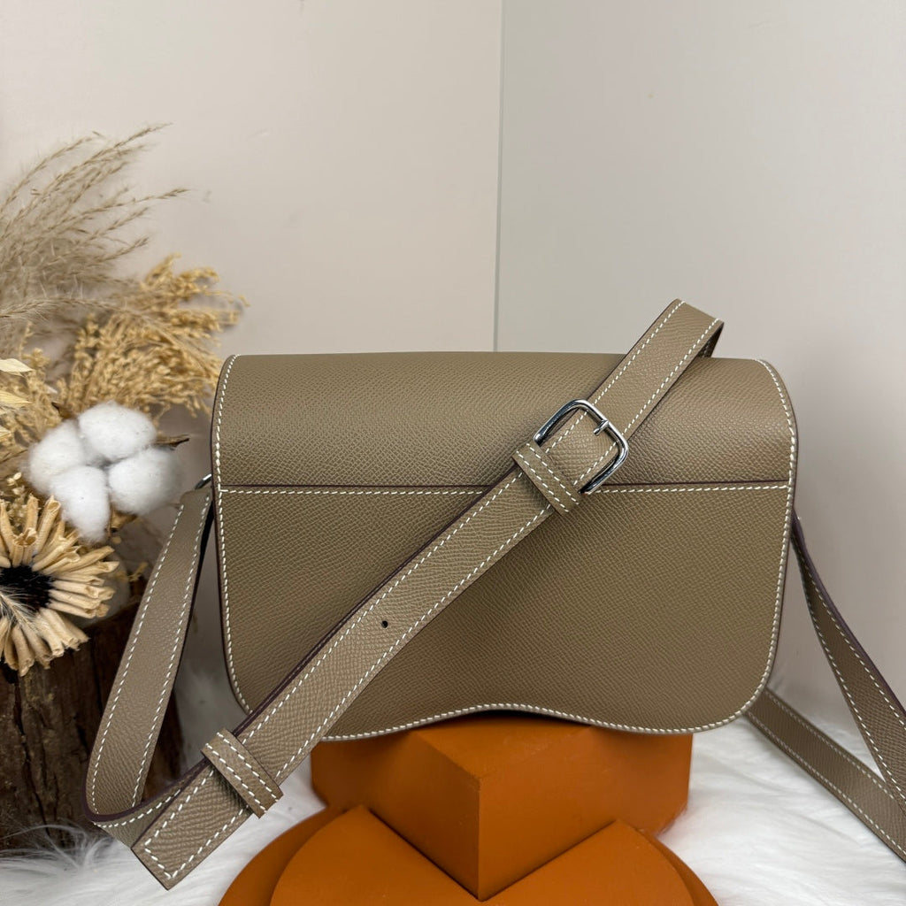 Hermès Della Cavalleria Elan Bag in Gray Epsom Calfskin Silver Hardware - Default Title - View 6