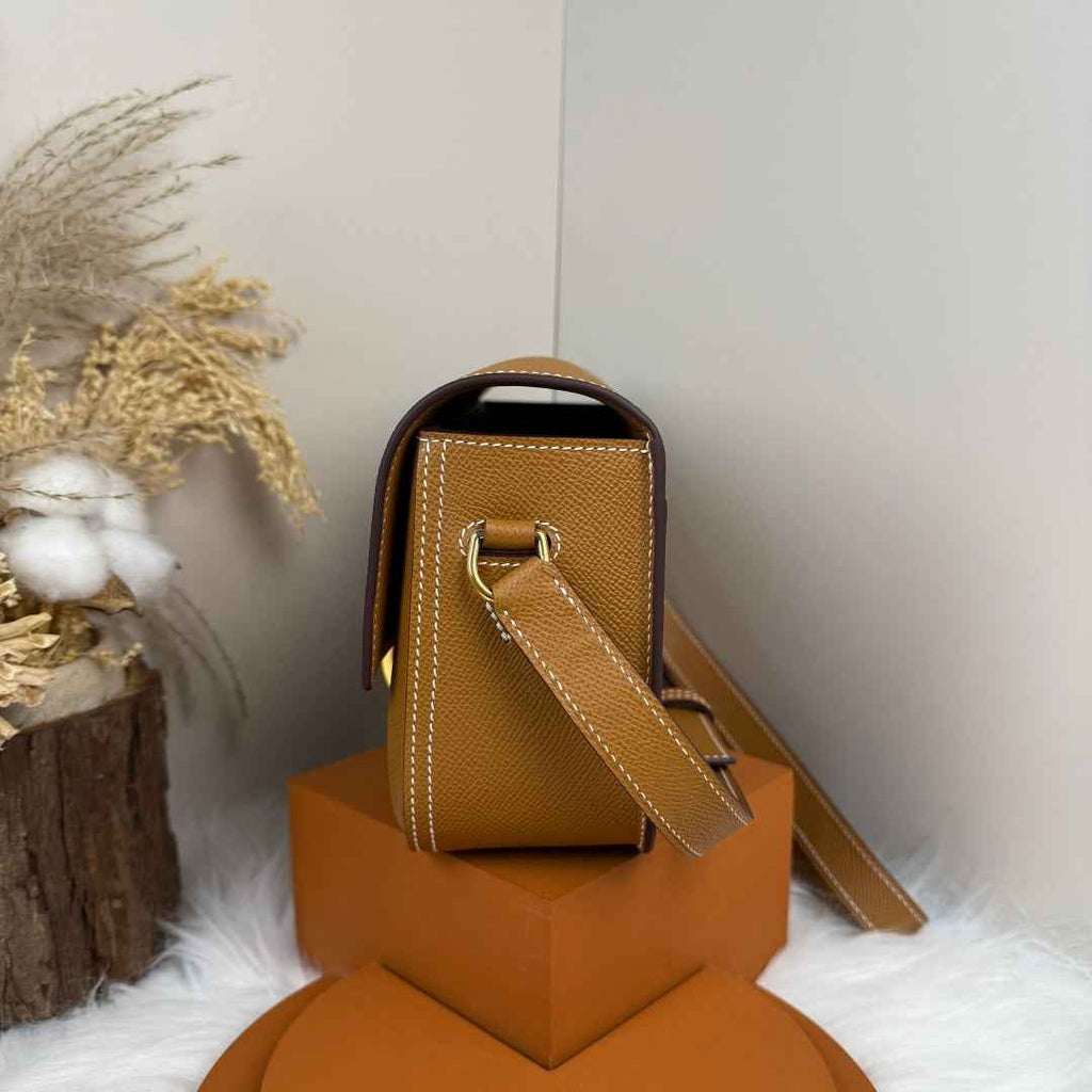 Hermès Della Cavalleria Elan Bag in Brown Epsom Calfskin Gold Hardware - Default Title - View 4