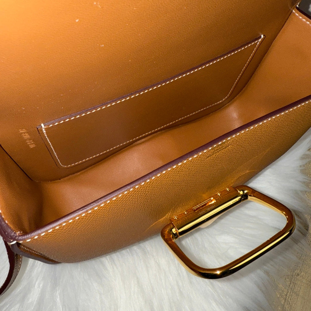 Hermès Della Cavalleria Elan Bag in Brown Epsom Calfskin Gold Hardware - Default Title - View 9