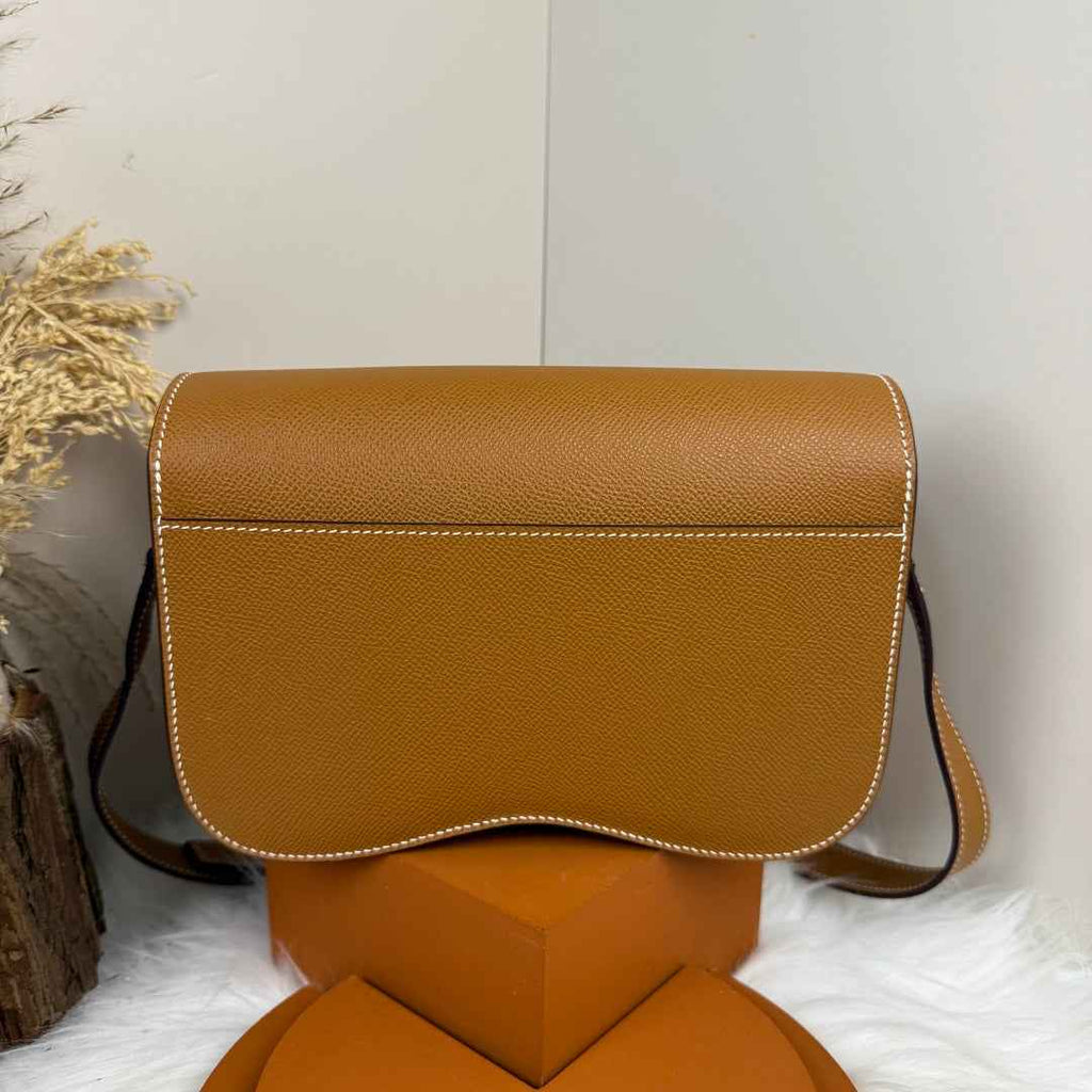 Hermès Della Cavalleria Elan Bag in Brown Epsom Calfskin Silver Hardware - Default Title - View 3
