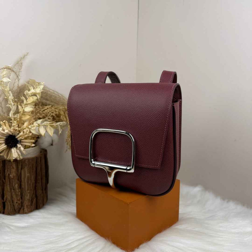 Hermès Della Cavalleria Mini Bag Wine Red Epsom Calfskin Silver Hardware - Default Title - View 2