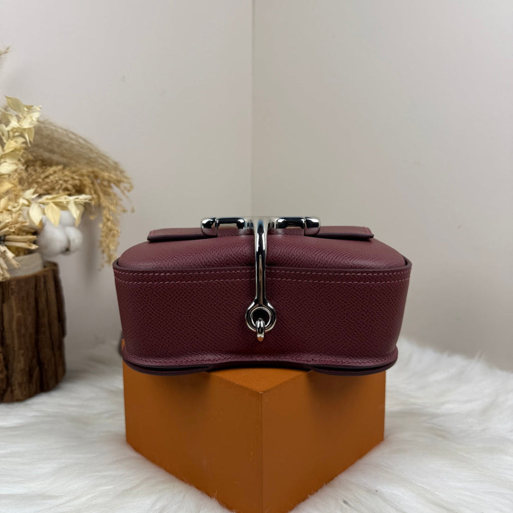 Hermès Della Cavalleria Mini Bag Wine Red Epsom Calfskin Silver Hardware - Default Title - View 6