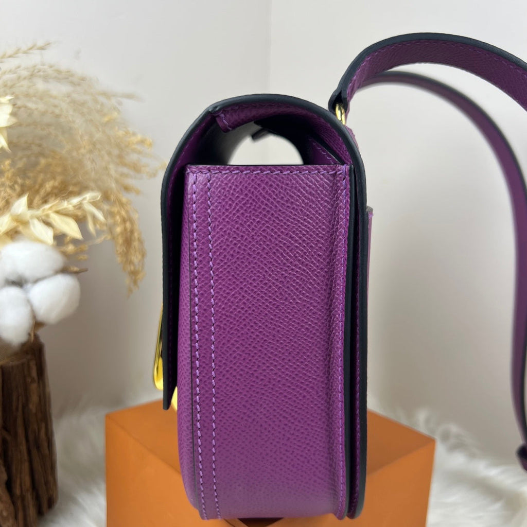 Hermès Della Cavalleria Mini Bag Purple Epsom Calfskin Gold Hardware - Default Title - View 6
