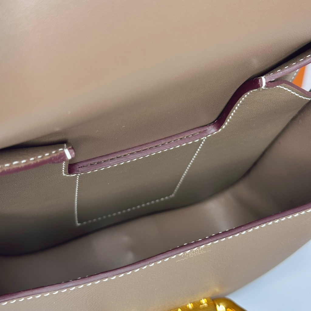 Hermès Della Cavalleria mini bag h085260 gray epsom leather gold - Default Title - View 7