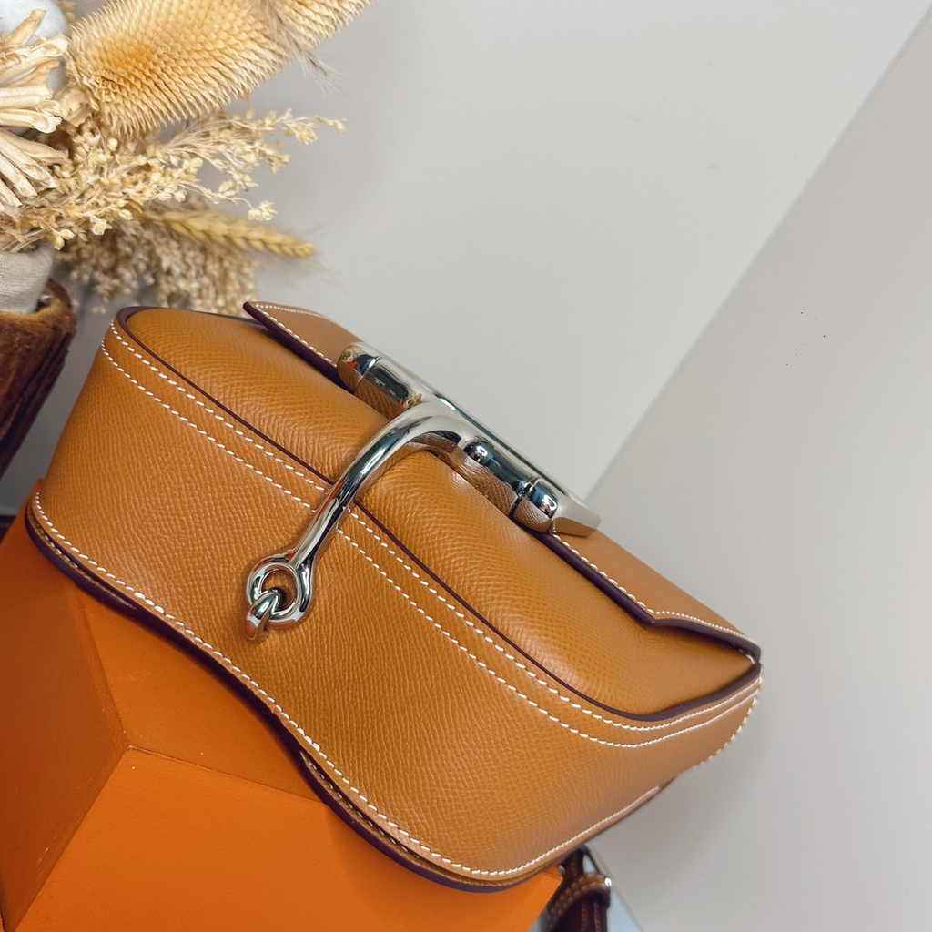 Hermès Della Cavalleria mini bag h085260 camel epsom leather silver - Default Title - View 5