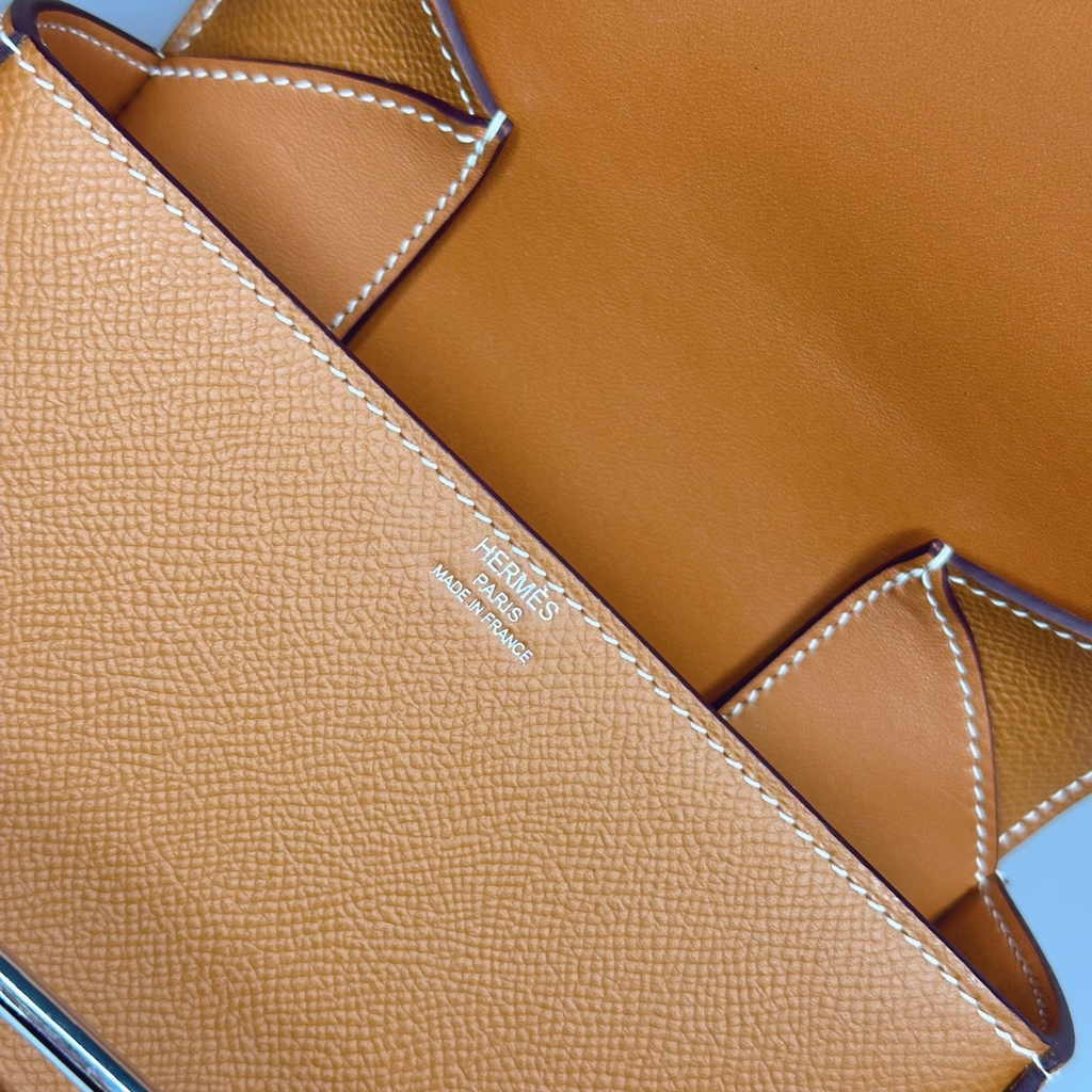 Hermès Della Cavalleria mini bag h085260 camel epsom leather silver - Default Title - View 7