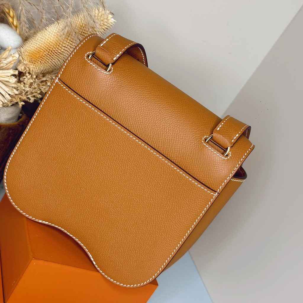 Hermès Della Cavalleria mini bag h085260 camel epsom leather gold - Default Title - View 3