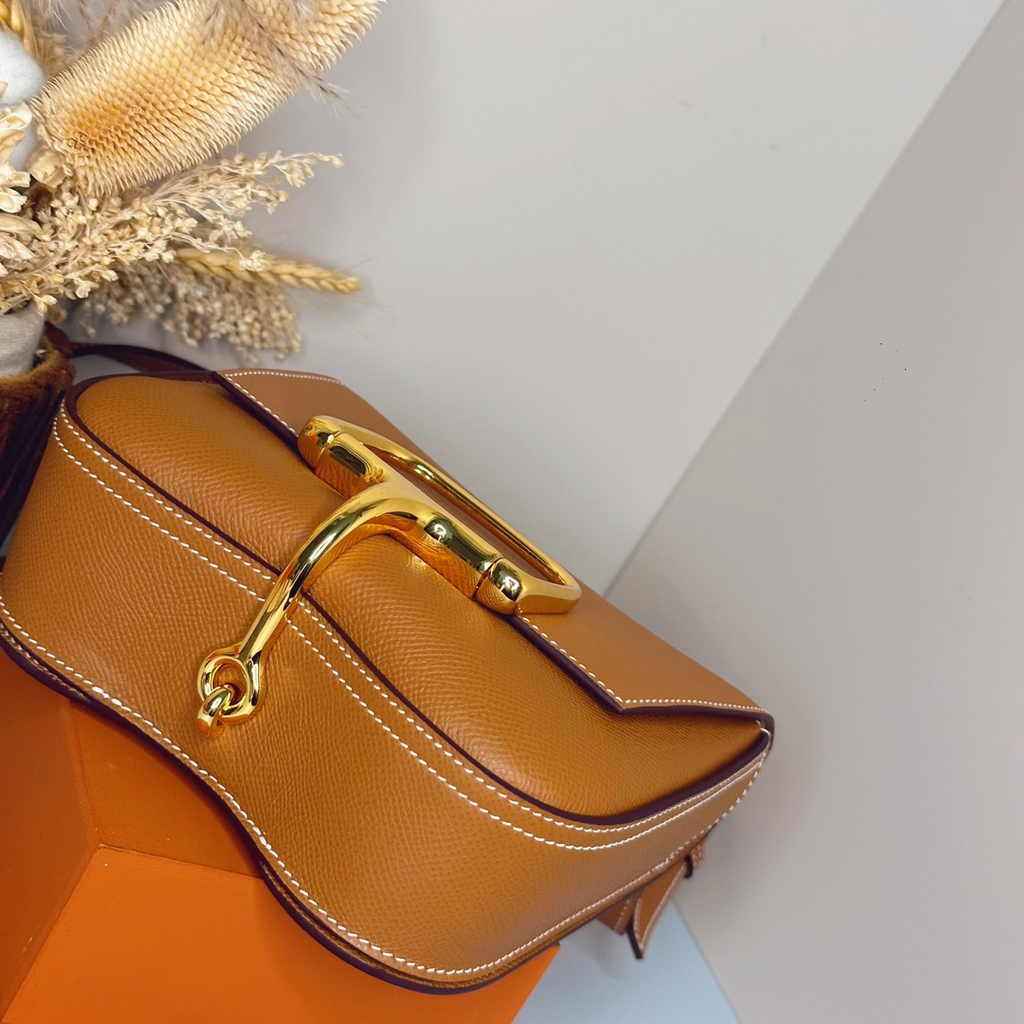 Hermès Della Cavalleria mini bag h085260 camel epsom leather gold - Default Title - View 5