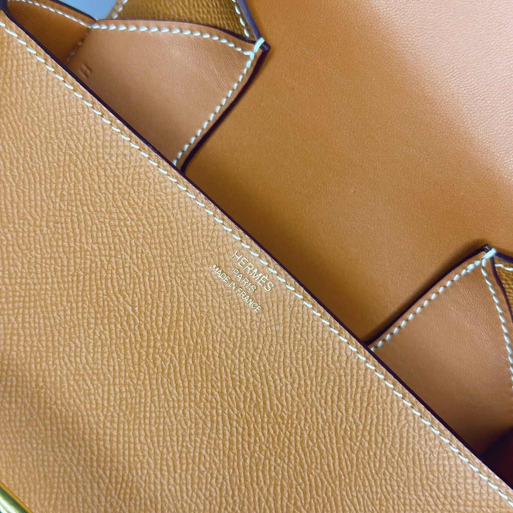 Hermès Della Cavalleria mini bag h085260 camel epsom leather gold - Default Title - View 6